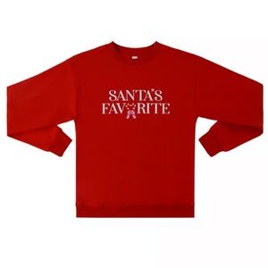 NEW! Women's Comfy “Santa’s Favorite” Christmas Graphic Sweatshirt (Medium)-NWT